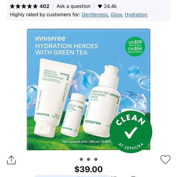 InnIsFree Other - Innisfree Hydration Heroes with Green Tea Skincare Set
